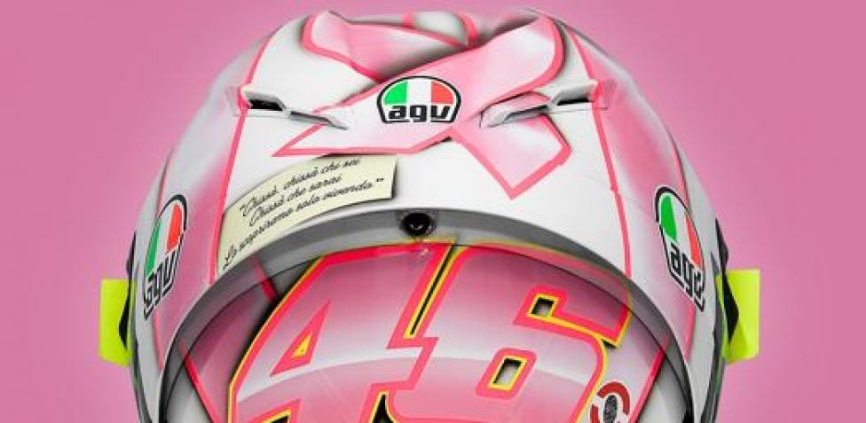 Nuovo casco: Rossi a Misano con un fiocco rosa in testa. E Morbidelli