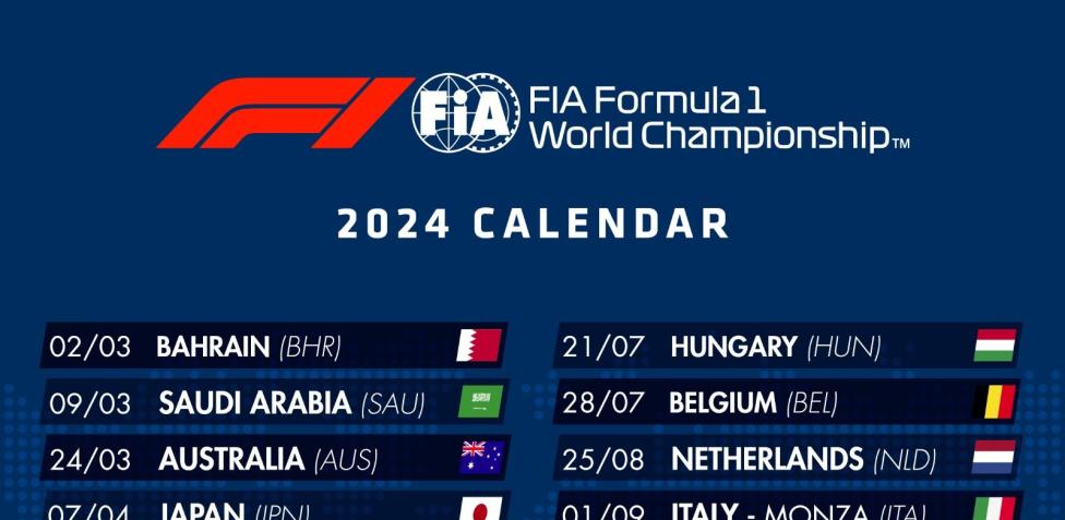 F1: ufficiale il calendario 2024, Gp a quota 24, torna la Cina - F1 