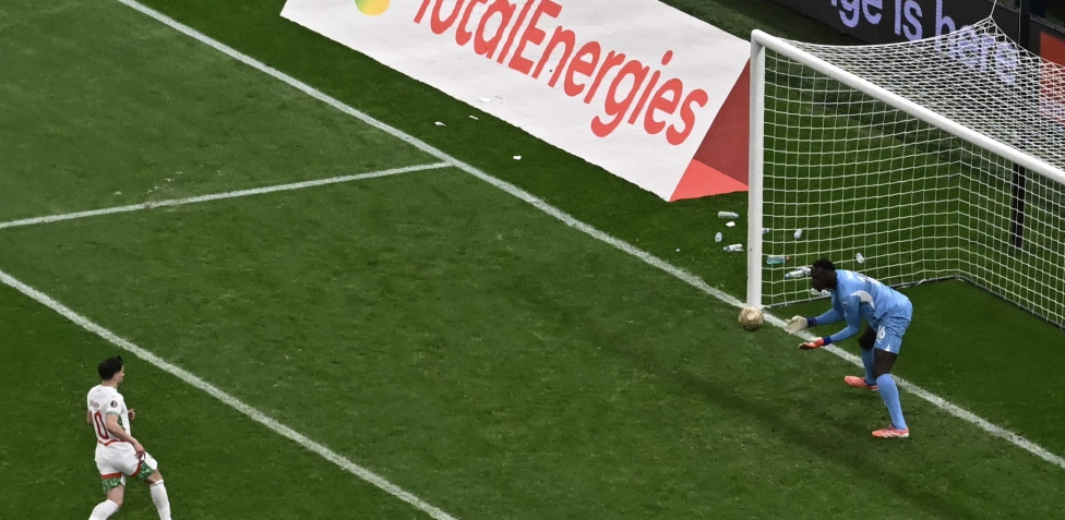 Azione di gioco durante la finale tra Marocco e Senegal