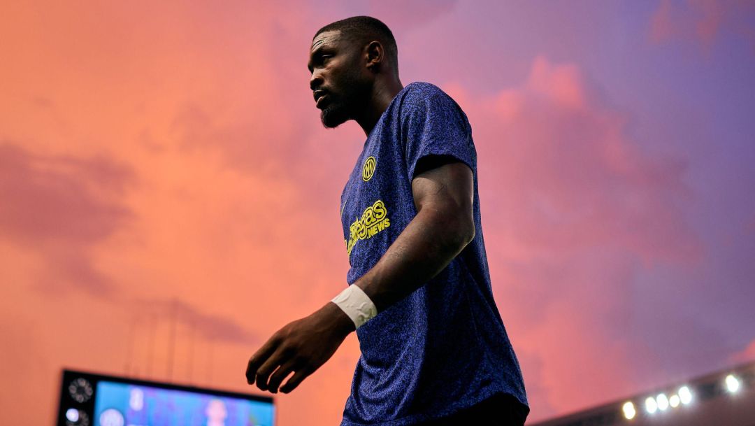 OSAKA, JAPAN - JULY 27: Marcus Thuram of FC Internazionale prior to the pre-season friendly match between FC Internazionale and Al-Nassr at Yanmar Stadium Nagai on July 27, 2023 in Osaka, Japan. (Photo by Mattia Ozbot - Inter/Inter via Getty Images)