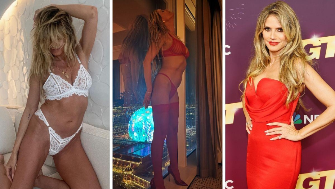 american sexy lingerie Heidi Klum and model daughter Leni are pretty in pink Intimissimi lingerie  for new campaign