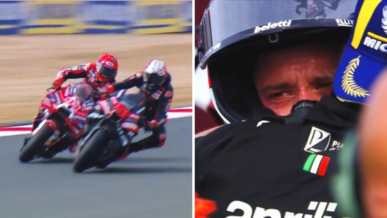 Bezzecchi super contro Marquez, poi le lacrime: MotoGP Silverstone, highlights Sprint