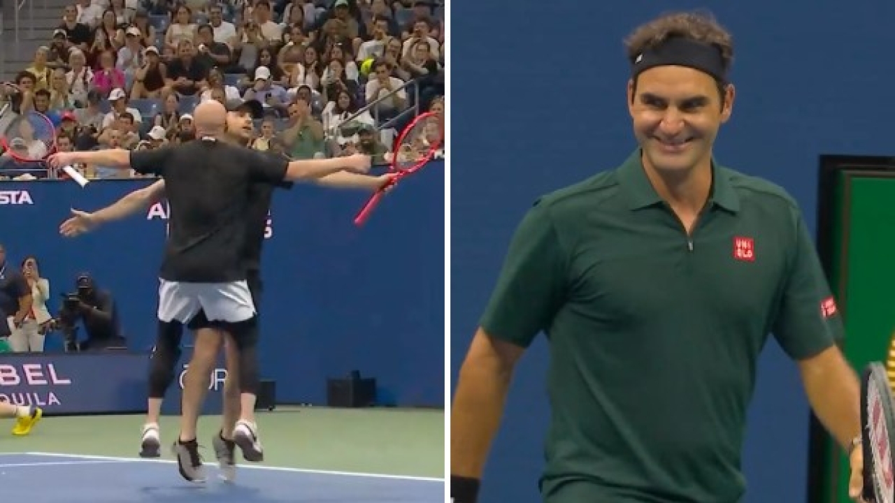 federer e mcenroe contro agassi e roddick risate e spettacolo in campo succede di tutto da Video.gazzetta.it federer e mcenroe contro agassi e roddick risate e spettacolo in campo succede di tutto