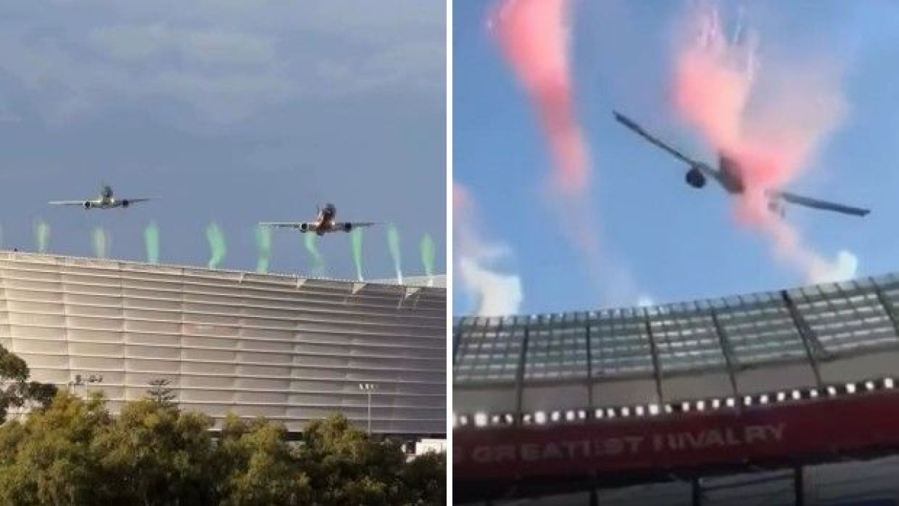 jet sfiorano il tetto dello stadio durante una partita di rugby spettacolo pericoloso da Video.gazzetta.it jet sfiorano il tetto dello stadio durante una partita di rugby spettacolo pericoloso