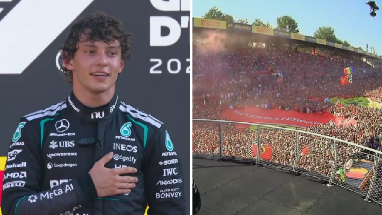 kimi antonelli canta l inno di mameli e si emoziona la marea rossa 232 da brividi da Video.gazzetta.it kimi antonelli canta l inno di mameli e si emoziona la marea rossa 232 da brividi