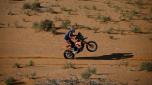 Argentinian biker Kevin Benavides competes during the Stage 5 of the Dakar 2023 around Ha'il, Saudi Arabia, on January 5, 2023. (Photo by FRANCK FIFE / AFP)
