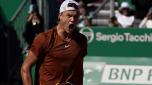 Holger Rune, of Denmark, celebrates after defeating Daniil Medvedev, of Russia, 6/3, 6/4, in their Monte Carlo Tennis Masters quarterfinals match in Monaco, Friday, April 14, 2023. (AP Photo/Daniel Cole)