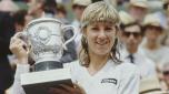 Chris Evert Lloyd from the United States holds the Coupe Suzanne Lenglen trophy after winning the Women's Singles Final match against Mima Jausovec of Slovenia at the French Open Tennis Championship on 4th June 1983 at the Stade Roland Garros Stadium in Paris, France. Chris Evert Lloyd won the match and championship 6 - 1, 6 - 2.  (Photo by Steve Powell/Allsport/Getty Images)