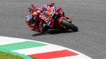 Italian rider Francesco Bagnaia of the Ducati Lenovo Team steers his motorcycle during the MotoGP race of the Grand Prix of Italy at the Mugello circuit in Scarperia, Italy, Sunday, June 11, 2023. (AP Photo/Luca Bruno)