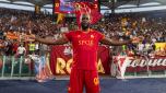ROME, ITALY - SEPTEMBER 01: AS Roma new signing Romelu Lukaku presentation prior the Serie A TIM match between AS Roma and AC Milan at Stadio Olimpico on September 01, 2023 in Rome, Italy. (Photo by Fabio Rossi/AS Roma via Getty Images)