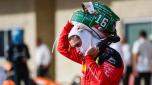 AUSTIN, TEXAS - OCTOBER 21: Third placed Charles Leclerc of Monaco and Ferrari removes his helmet in parc ferme after the Sprint ahead of the F1 Grand Prix of United States at Circuit of The Americas on October 21, 2023 in Austin, Texas.   Rudy Carezzevoli/Getty Images/AFP (Photo by Rudy Carezzevoli / GETTY IMAGES NORTH AMERICA / Getty Images via AFP)