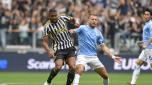 TURIN, ITALY - SEPTEMBER 16: Gleison Bremer of Juventus battles for the ball with Ciro Immobile of SS Lazio during the Serie A TIM match between Juventus and SS Lazio at Allianz Stadium on September 16, 2023 in Turin, Italy. (Photo by Filippo Alfero - Juventus FC/Juventus FC via Getty Images)