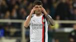 FLORENCE, ITALY - MARCH 30:  Christian Pulisic of AC Milan reacts during the Serie A TIM match between ACF Fiorentina and AC Milan at Stadio Artemio Franchi on March 30, 2024 in Florence, Italy. (Photo by Claudio Villa/AC Milan via Getty Images) (Photo by Claudio Villa/AC Milan via Getty Images)