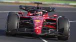 Ferrari driver Charles Leclerc of Monaco steers his car during the Australian Formula One Grand Prix in Melbourne, Australia, Sunday, April 10, 2022. (AP Photo/Asanka Brendon Ratnayake)