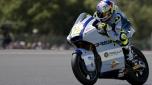Czech Republic's rider Filip Salac of the Gresini Racing Moto2 steers his motorcycle during the Moto2 race of the French Motorcycle Grand Prix at the Le Mans racetrack, in Le Mans, France, Sunday, May 15, 2022. (AP Photo/Jeremias Gonzalez)
