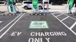PASADENA, CALIFORNIA - APRIL 14: An 'EV Charging Only' sign is seen at a Power Up fast charger station for electric vehicles on April 14, 2022 in Pasadena, California. California has unveiled a proposal which would end the sale of gasoline-powered cars requiring all new cars to have zero emissions by 2035.   Mario Tama/Getty Images/AFP == FOR NEWSPAPERS, INTERNET, TELCOS & TELEVISION USE ONLY ==