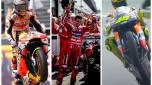 Bagnaia, Marquez e Rossi: piloti da strisce vincenti da record
