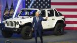 President Joe Biden arrives to speak at the North American International Auto Show in Detroit, Wednesday, Sept. 14, 2022. (AP Photo/Paul Sancya)