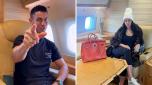 Cristiano Ronaldo e Georgina in volo verso l'Arabia Saudita