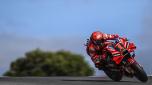 Ducati Italian rider Francesco Bagnaia rides during the second free practice session of the MotoGP Portuguese Grand Prix at the Algarve International Circuit in Portimao on March 24, 2023. (Photo by PATRICIA DE MELO MOREIRA / AFP)