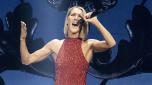 FILE - Singer Celine Dion performs during her first World Tour show called Courage at the Videotron Centre on Sept. 18, 2019, in Quebec City. Dion has canceled all her scheduled tour dates through April 2024 as she battles a rare neurological disorder.(Jacques Boissinot/The Canadian Press via AP, File)