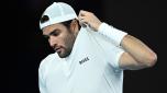 epa10409978 Matteo Berrettini of Italy during his first round match against Andy Murray of Great Britain at the 2023 Australian Open tennis tournament at Melbourne Park in Melbourne, Australia, 17 January 2023.  EPA/JAMES ROSS  EDITORIAL USE ONLY AUSTRALIA AND NEW ZEALAND OUT