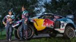 Nasser Al-Attiyah & Mathieu Baumel announcing new Prodrive Hunter for Dakar 2024 in Portalegre , Portugal on October 26, 2023 // Kin Marcin / Red Bull Content Pool // SI202310260049 // Usage for editorial use only //