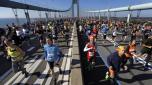 epa07969913 Thousands of runners cross the Verrazzano-Narrows Bridge during the 2019 TCS New York City Marathon in New York, New York, USA, 03 November 2019. in New York, USA, 03 November 2019.  EPA/PETER FOLEY