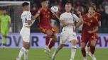 ROME, ITALY - SEPTEMBER 01: AS Roma player Riccardo Pagano during the Serie A TIM match between AS Roma and AC Milan at Stadio Olimpico on September 01, 2023 in Rome, Italy. (Photo by Luciano Rossi/AS Roma via Getty Images)