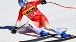 Switzerland's Marco Odermatt competes in the Men's Downhill race at the FIS Alpine Skiing World Cup event in Wengen, Switzerland, on January 11, 2024. (Photo by Marco BERTORELLO / AFP)