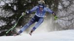 Italy's Federica Brignone speeds down the course during an alpine ski, women's World Cup super-G race, in Altenmarkt-Zauchensee, Austria, Friday, Jan. 12, 2024. (AP Photo/Marco Trovati)
