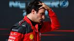 AUSTIN, TEXAS - OCTOBER 22: Fourth placed Carlos Sainz of Spain and Ferrari reacts in parc ferme during the F1 Grand Prix of United States at Circuit of The Americas on October 22, 2023 in Austin, Texas.   Chris Graythen/Getty Images/AFP (Photo by Chris Graythen / GETTY IMAGES NORTH AMERICA / Getty Images via AFP)