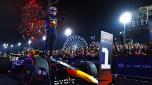BAHRAIN, BAHRAIN - MARCH 02: Race winner Max Verstappen of the Netherlands and Oracle Red Bull Racing celebrates in parc ferme during the F1 Grand Prix of Bahrain at Bahrain International Circuit on March 02, 2024 in Bahrain, Bahrain. (Photo by Mark Thompson/Getty Images) *** BESTPIX ***