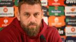 BRIGHTON, ENGLAND - MARCH 13: AS Roma coach Daniele De Rossi during the press conference at Falmer Stadium on March 13, 2024 in Brighton, England. (Photo by Fabio Rossi/AS Roma via Getty Images)