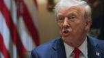 President Donald Trump speaks during a Cabinet meeting at the White House in Washington, Tuesday, Feb. 26, 2025. (Pool via AP)