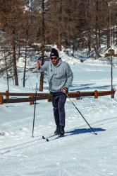 Greg Paltrinieri sugli sci (foto di Hervé Barmasse)