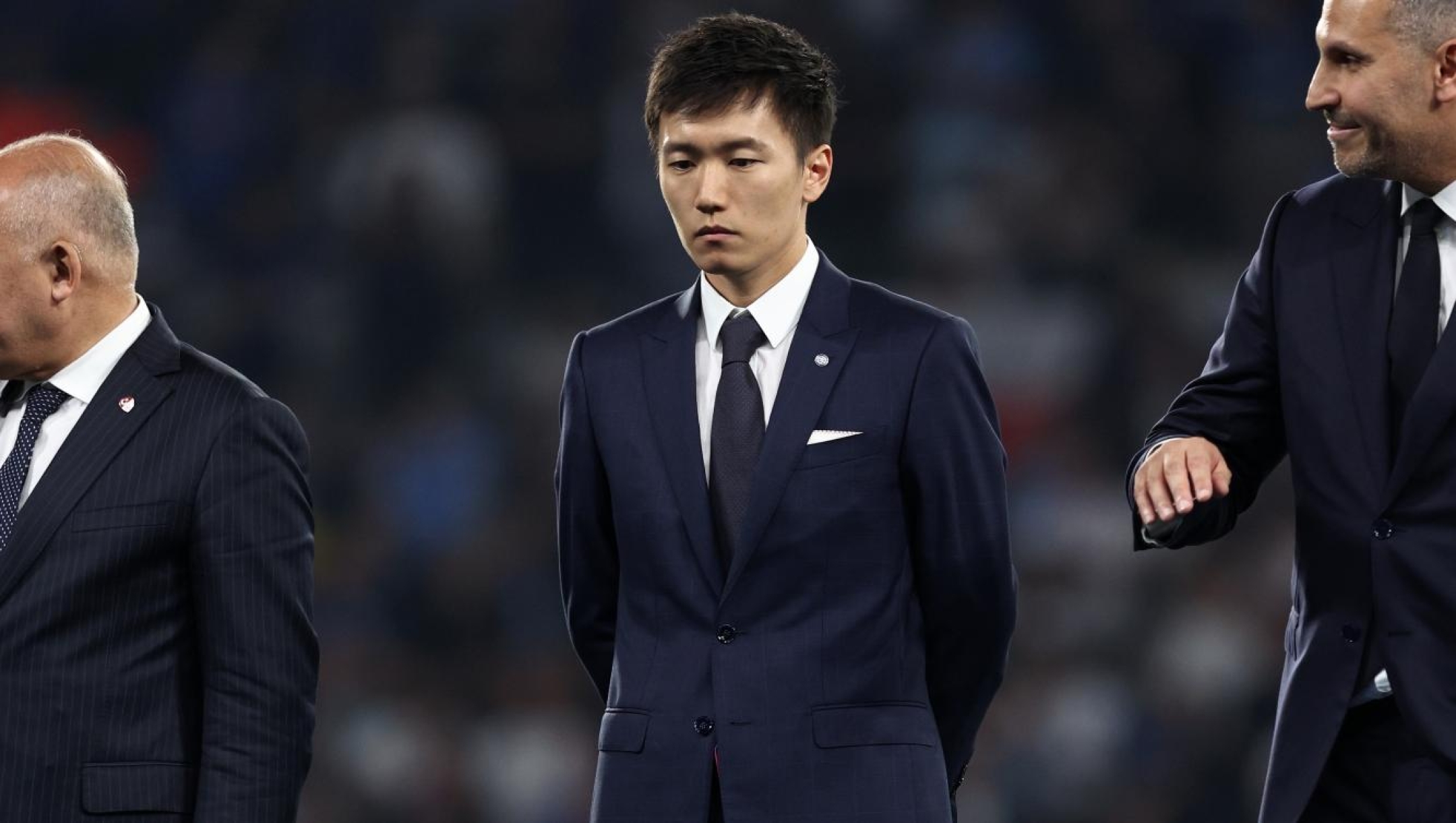 ISTANBUL, TURKEY - JUNE 10: Steven Zhang looks on at the end of the UEFA Champions League 2022/23 final match between FC Internazionale and Manchester City FC at Atatuerk Olympic Stadium on June 10, 2023 in Istanbul, Turkey. (Photo by Francesco Scaccianoce - Inter/Inter via Getty Images)