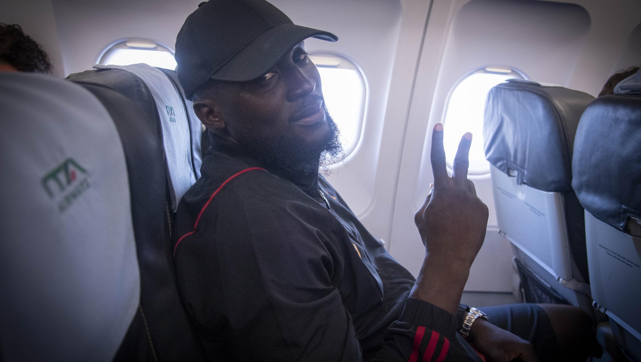 TURIN, ITALY - SEPTEMBER 23: AS Roma player Romelu Lukaku travelling to Turin on September 23, 2023 in Turin, Italy. (Photo by Luciano Rossi/AS Roma via Getty Images)