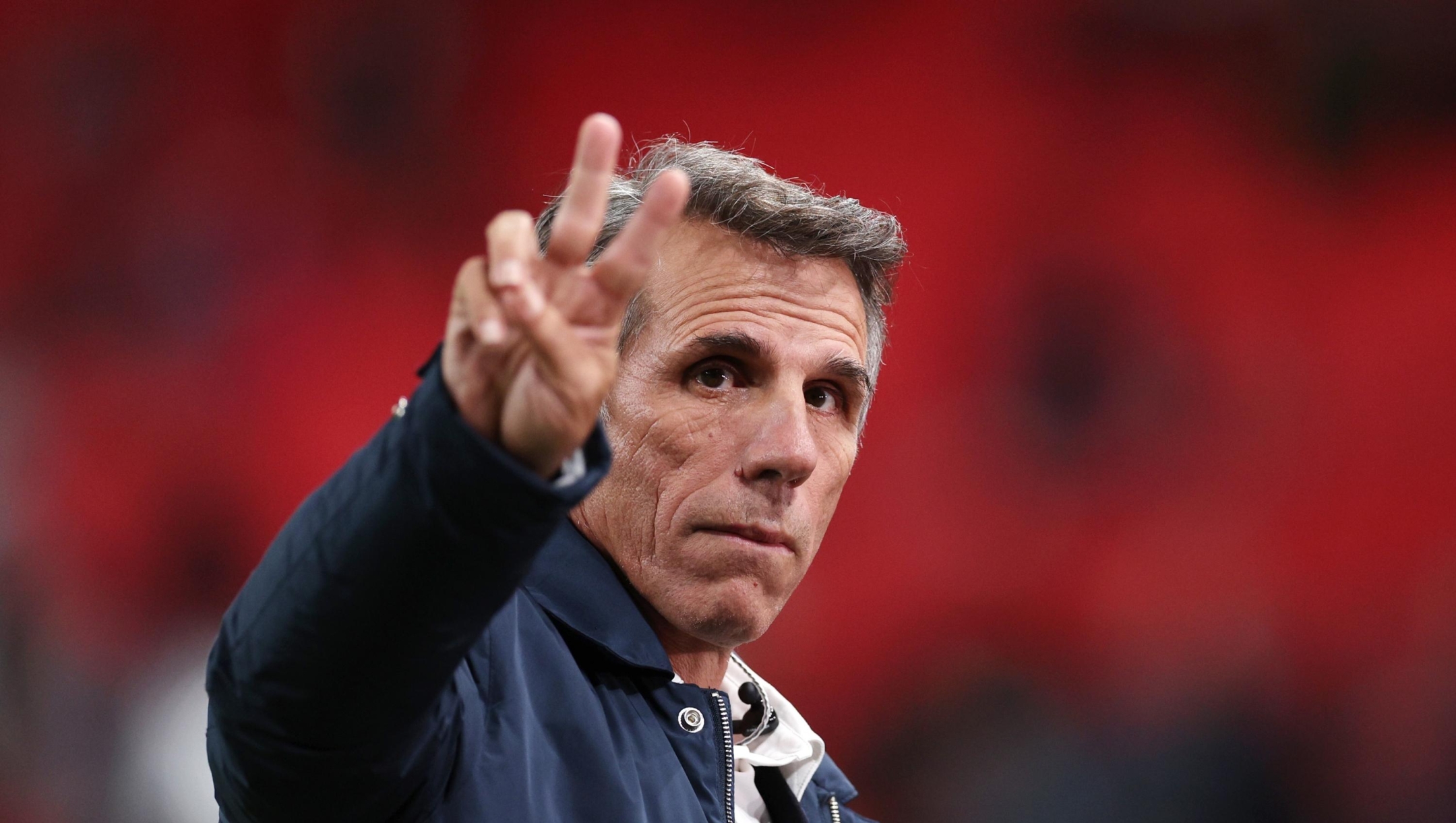LONDON, ENGLAND - OCTOBER 17: Gianfranco Zola is seen prior to the UEFA EURO 2024 European qualifier match between England and Italy at Wembley Stadium on October 17, 2023 in London, England. (Photo by Richard Heathcote/Getty Images)