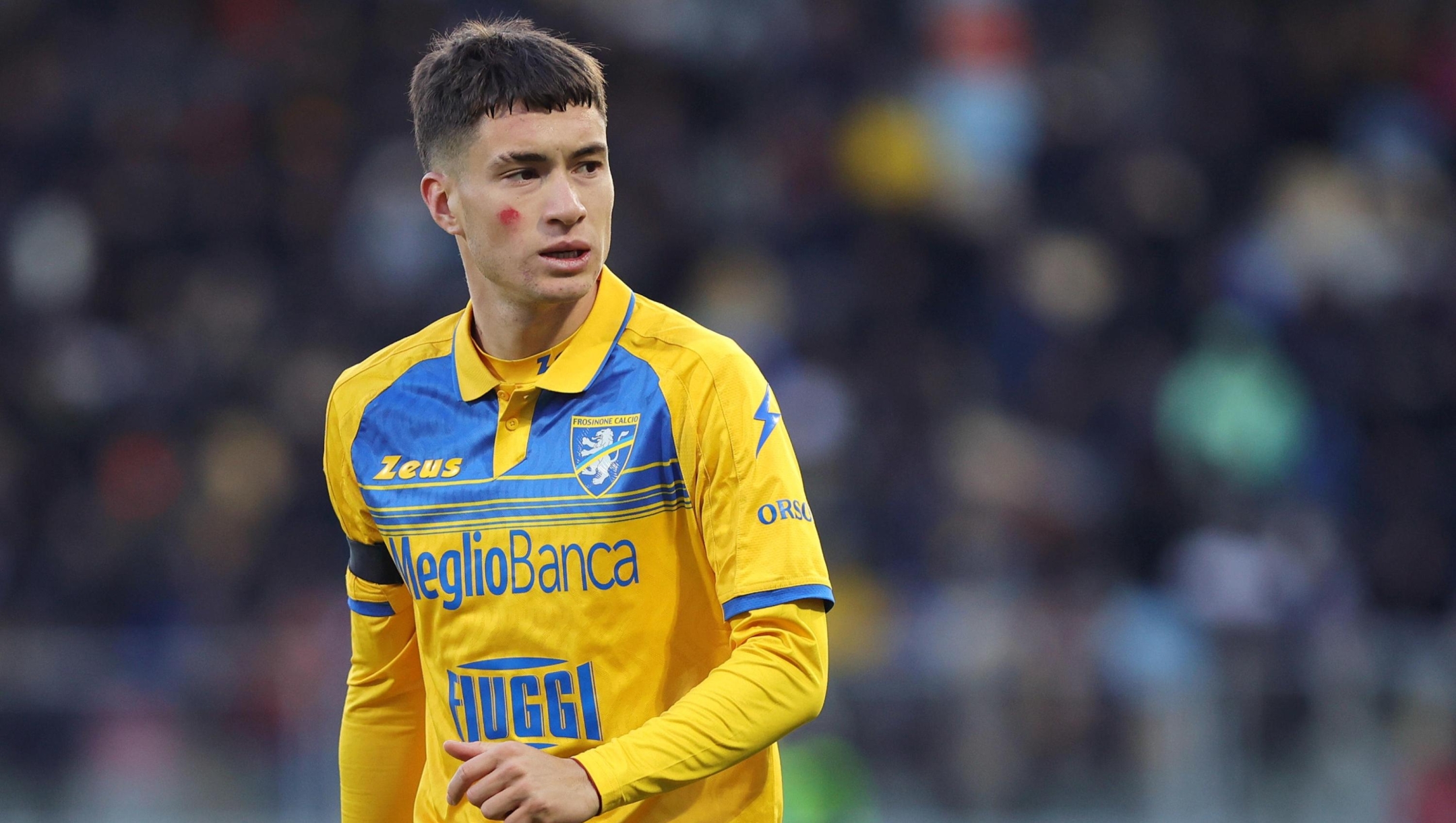 Matias Soule' of Frosinone looks on during the Serie A soccer match between Frosinone Calcio and Genoa CFC at Benito Stirpe stadium in Frosinone, Italy, 26 November 2023. ANSA/FEDERICO PROIETTI