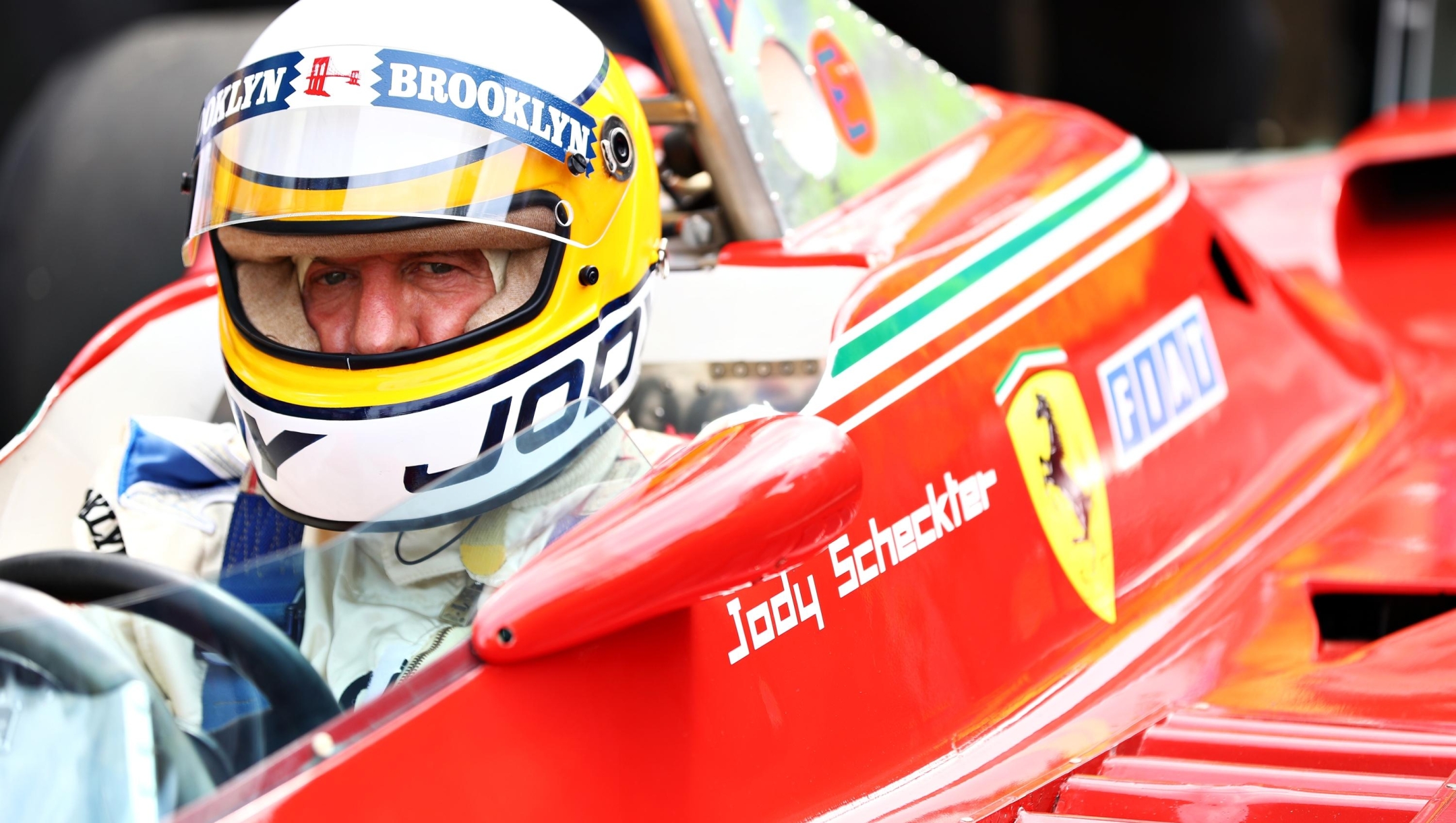 MONZA, ITALY - SEPTEMBER 07: Former F1 driver Jody Scheckter of South Africa prepares for a demonstration run in his Ferrari 312T4 before qualifying for the F1 Grand Prix of Italy at Autodromo di Monza on September 07, 2019 in Monza, Italy. (Photo by Mark Thompson/Getty Images)