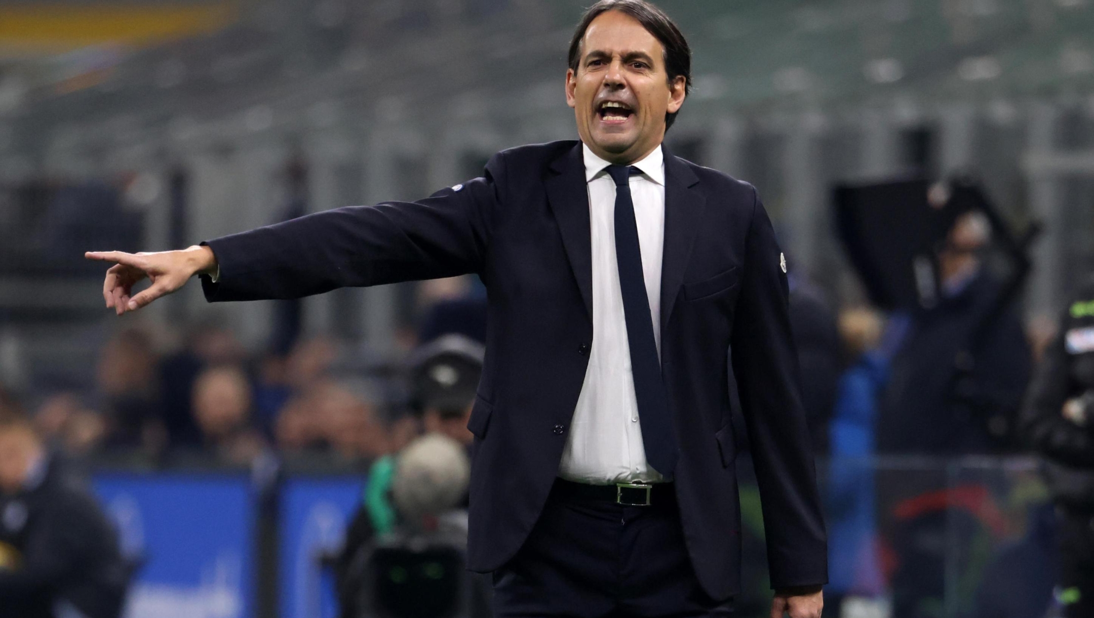 Inter MilanÂ?s coach Simone Inzaghi reacts during the Italian serie A soccer match between Fc Inter  and Juventus at  Giuseppe Meazza stadium in Milan, 4 February 2024. ANSA / MATTEO BAZZI