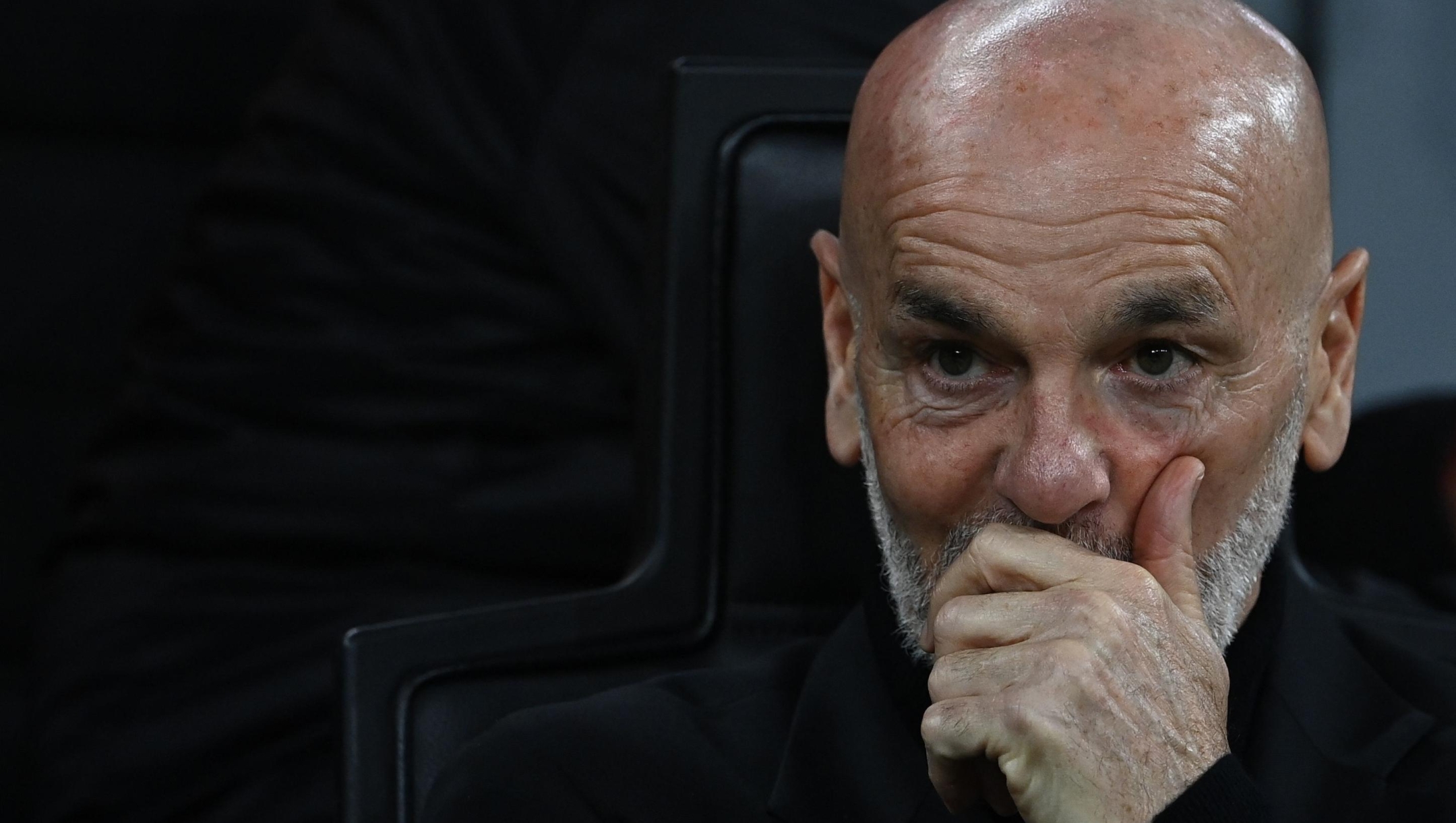 AC Milan's Italian head coach Stefano Pioli looks on prior to the Italian Serie A football match between Milan AC and Atalanta at San Siro stadium in Milan on February 25, 2024. (Photo by Isabella BONOTTO / AFP)