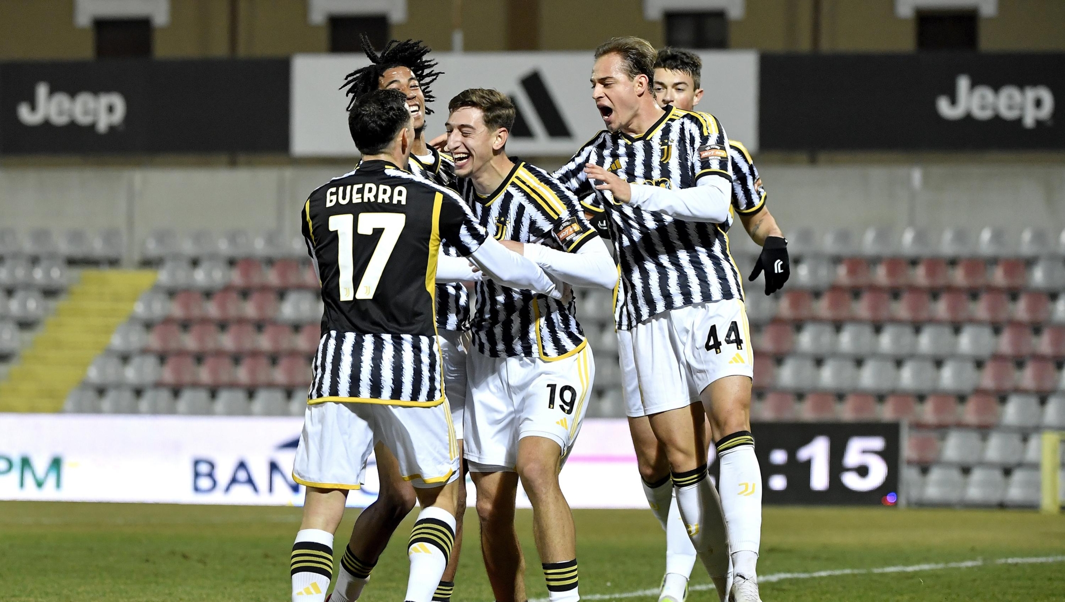 ALESSANDRIA, ITALY - FEBRUARY 14: Jonas Rouhi of Juventus celebrates after scoring a goal during the Serie C match between Juventus Next Gen and Sestri Levante at Stadio Giuseppe Moccagatta on February 14, 2024 in Alessandria, Italy. (Photo by Filippo Alfero - Juventus FC/Juventus FC via Getty Images)