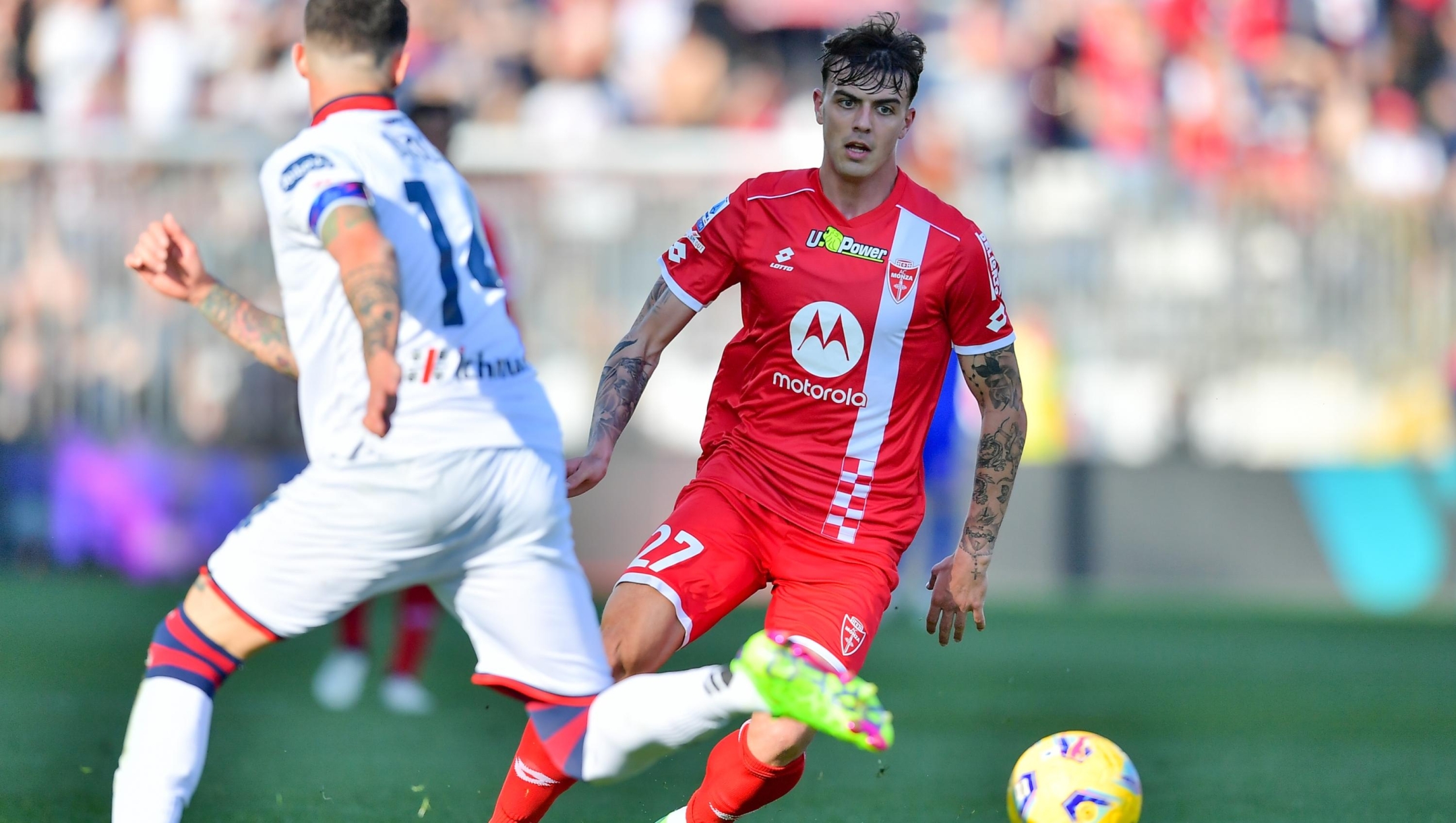 Foto Claudio Grassi/LaPresse 16 Marzo 2024 - Monza, Italia - sport, calcio - Monza vs Cagliari - Campionato italiano di calcio Serie A TIM 2023/2024 - U-Power Stadium. Nella foto: Daniel Maldini (AC Monza)  March 16, 2024 - Monza, Italy - sport, soccer - AC Monza vs Cagliari Calcio - Italian Serie A TIM Football Championship 2023/2024 - U-Power Stadium. In the pic: Daniel Maldini (AC Monza)