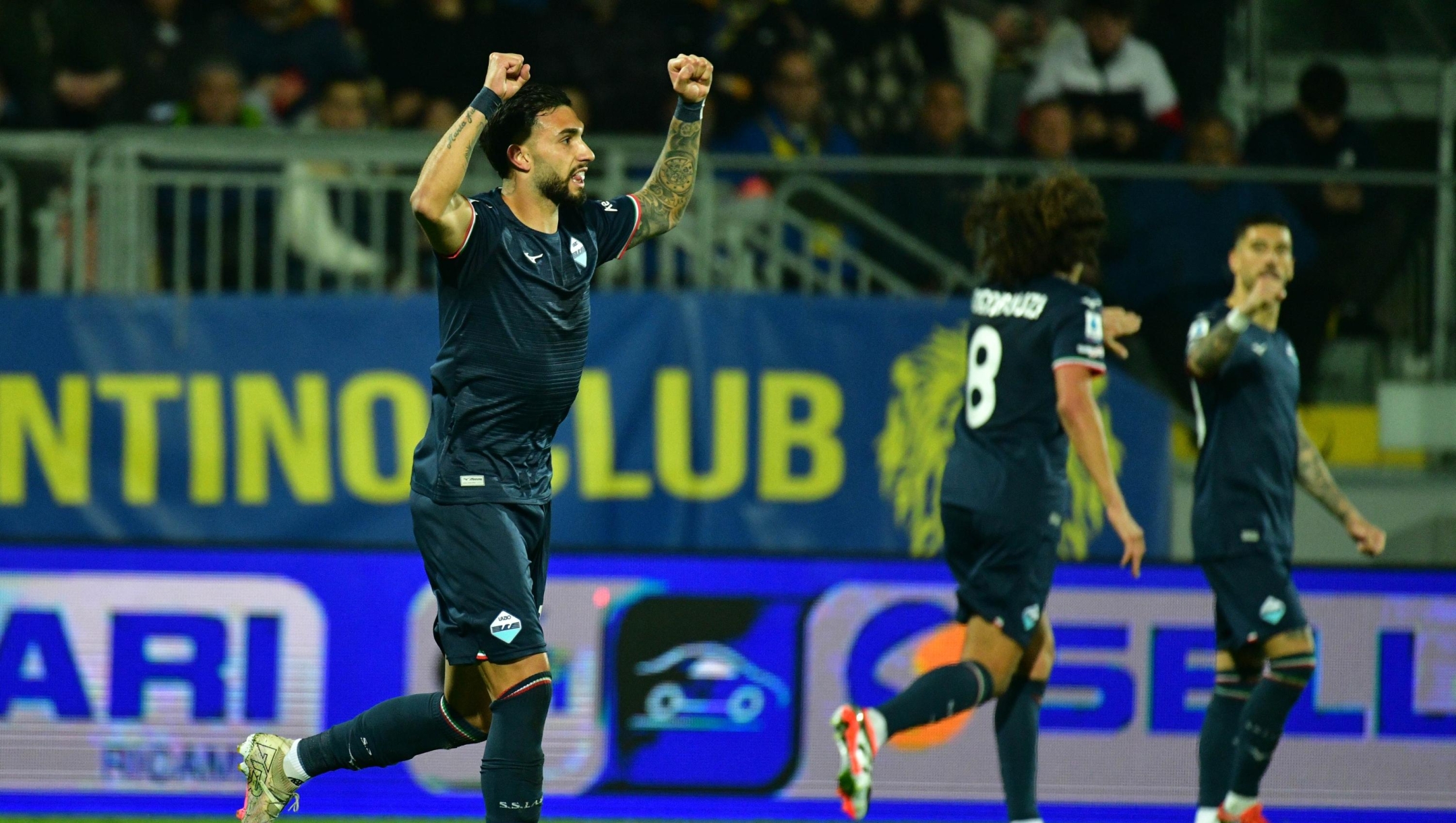 FROSINONE, ITALY - MARCH 16: Valentin Castellanos of SS Lazio celebrates a third goal during the Serie A TIM match between Frosinone Calcio and SS Lazio at Stadio Benito Stirpe on March 16, 2024 in Frosinone, Italy. (Photo by Marco Rosi - SS Lazio/Getty Images)
