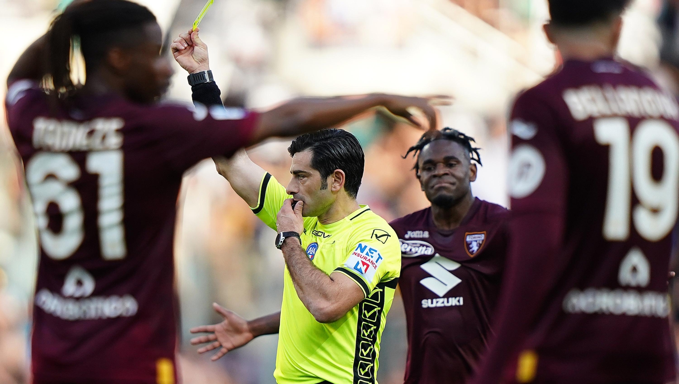 maresca referee during the Serie A soccer  match between Torino and Juventus  at the Olympic Stadium Grande Torino  , north Italy - Saturday 13 , April , 2024. Sport - Soccer . (Photo by Spada/LaPresse)
