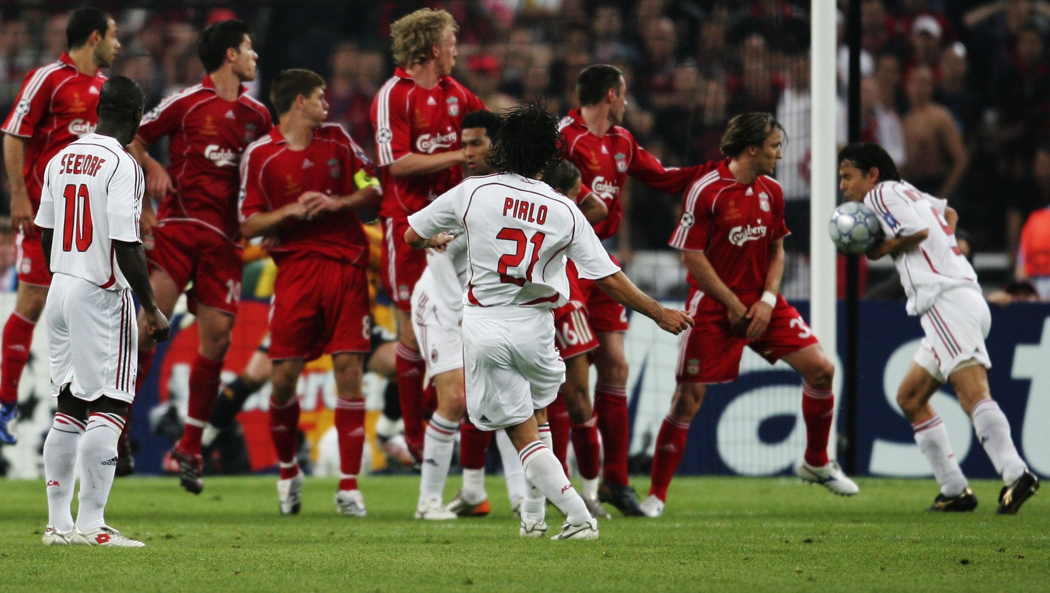 during the UEFA Champions League Final match between Liverpool and AC Milan at the Olympic Stadium on May 23, 2007 in Athens, Greece.