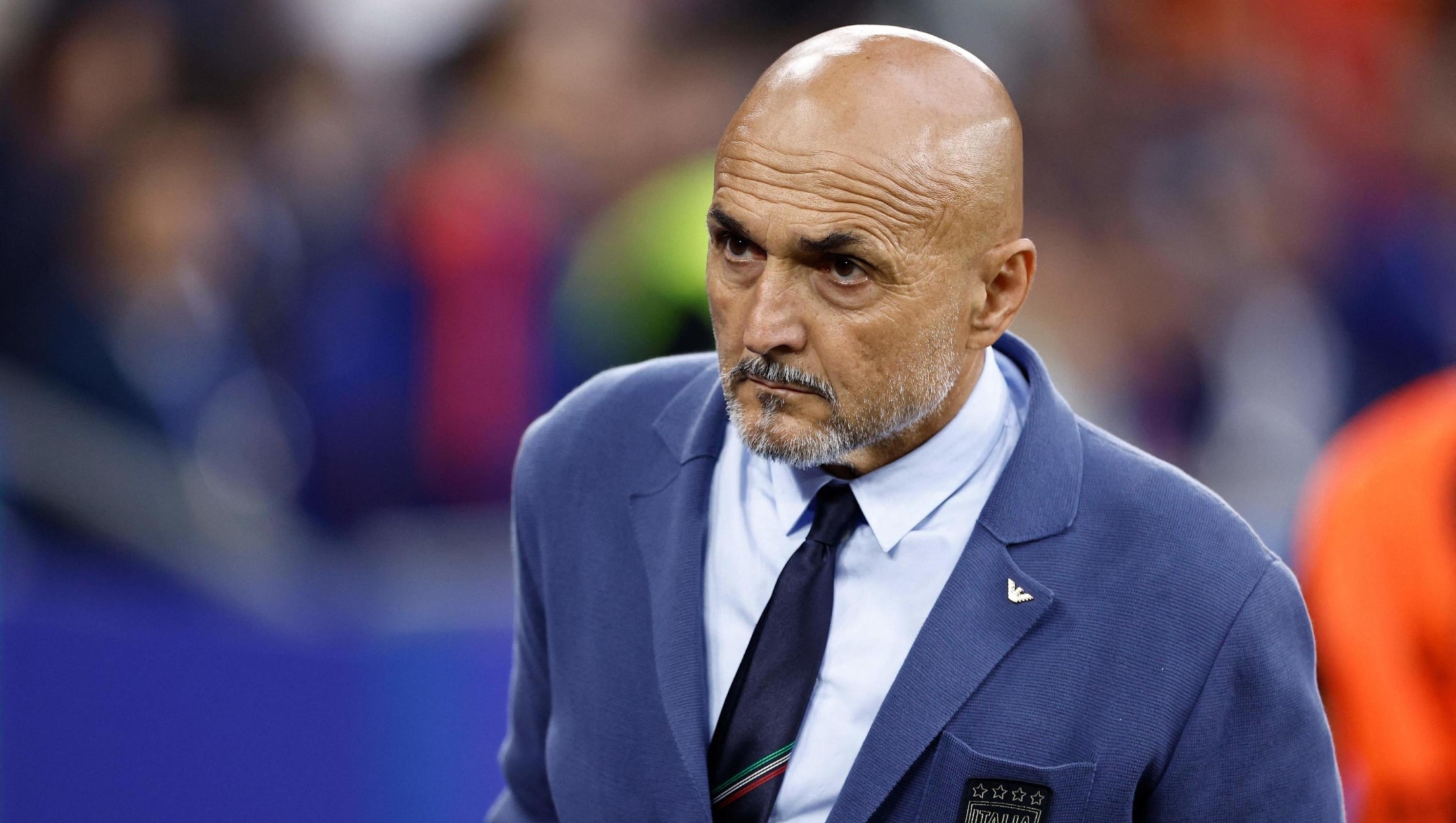 Italy's head coach Luciano Spalletti looks on ahead of the UEFA Euro 2024 Group B football match between Spain and Italy at the Arena AufSchalke in Gelsenkirchen on June 20, 2024. (Photo by KENZO TRIBOUILLARD / AFP)