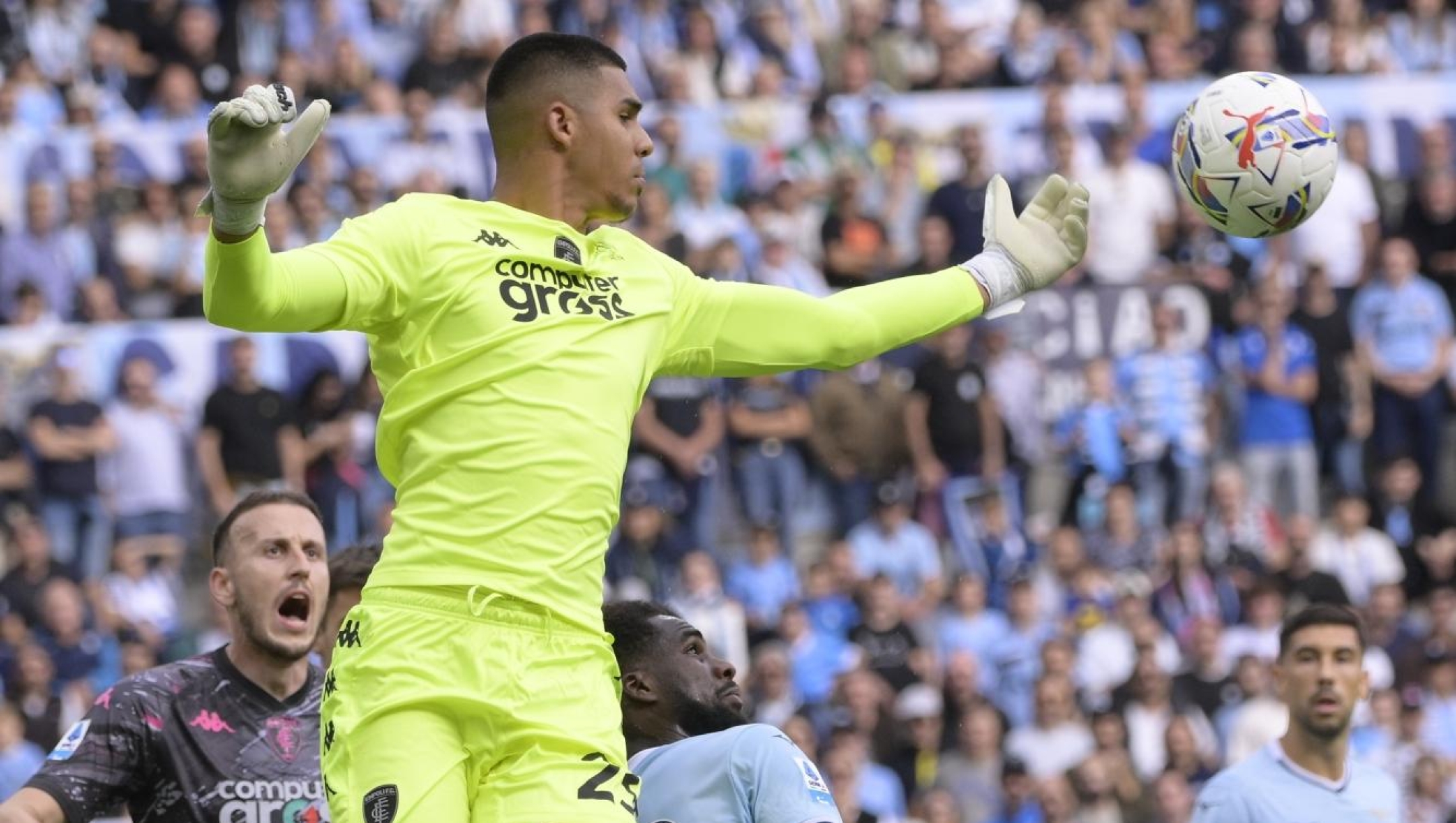 Empoli’s goalkeeper Devis Vasquez during the Serie A Enilive soccer match between SS Lazio and Empoli  at the Rome's Olympic stadium, Italy - Sunday, October 06, 2024. Sport - Soccer. (Photo by Fabrizio Corradetti / LaPresse)